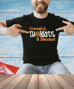 Thankful Grateful Blessed Thanksgiving Turkey Girls Boys Men T-Shirt