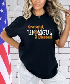 Thankful Grateful Blessed Thanksgiving Turkey Girls Boys Men T-Shirt