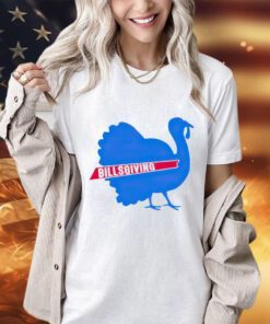 Introducing the Turkey Buffalo Bills Billsgiving shirt – the perfect way to show your support for your favorite team this Thanksgiving! This stylish shirt is made from 100% cotton and features a classic crew neck design. The bold, vibrant colors of the shirt will make you stand out in the crowd, while the comfortable fit ensures you can wear it all day long. The shirt features the iconic Buffalo Bills logo on the front, along with the words “Billsgiving” printed in a festive font. The back of the shirt is adorned with a turkey, complete with a pilgrim hat and a football tucked under its wing. This unique design is sure to be a hit with any Bills fan! The Turkey Buffalo Bills Billsgiving shirt is the perfect way to show your team spirit this Thanksgiving. Not only is it stylish and comfortable, but it also makes a great gift for any Bills fan in your life. Show your support for your favorite team and get your Turkey Buffalo Bills Billsgiving shirt today!Turkey Buffalo Bills Billsgiving shirt