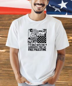 Votesocialist2024 Free Palestine Illustrated T-Shirt