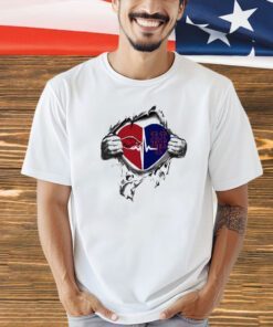 Arkansas Razorbacks vs New York Mets heart logo T-shirt