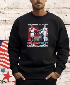 Carson Beck and Jalen Hurts Georgia Bulldogs Philadelphia Eagles on saturdays signatures T-shirt