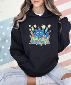 Cat with fireworks explosive kitty T-shirt