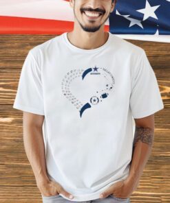 Dallas Cowboys football heart helmet logo gift T-shirt