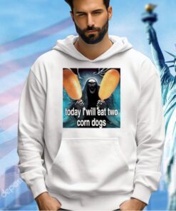 Grim reaper today i will eat two corn dogs T-shirt