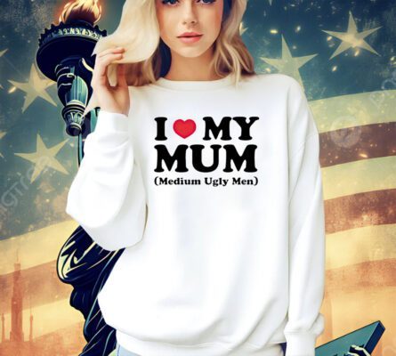 I heart my mum medium ugly men T-shirt