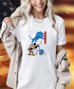 Mickey Mouse NFL Detroit Lions Football Super Bowl Champions Helmet Logo T-shirt