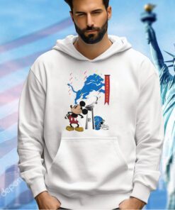 Mickey Mouse NFL Detroit Lions Football Super Bowl Champions Helmet Logo T-shirt