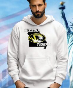Mizzou Tigers Oval Tiger Head State Outline Gold Sec T-shirt