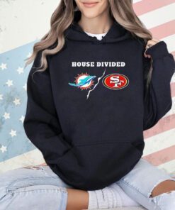 NFL House Divided Miami Dolphins and San Francisco 49ers logo T-shirt