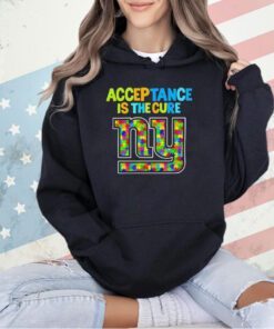 New York Giants Autism Awareness Acceptance Is The Cure Logo T-shirt