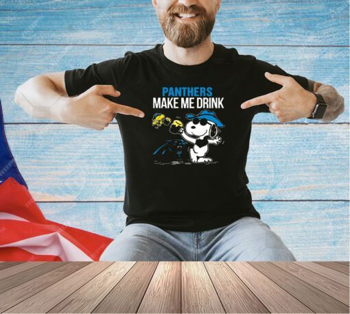 Panthers Snoopy Make Me Drink T-shirt