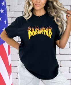 Porn star flame logo T-shirt