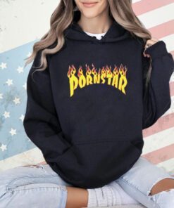 Porn star flame logo T-shirt