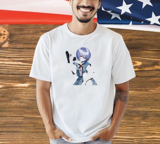 Rei Ayanami with gun art T-shirt