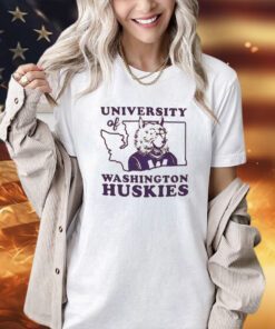 Washington Huskies University of Washington Huskies state shape T-shirt