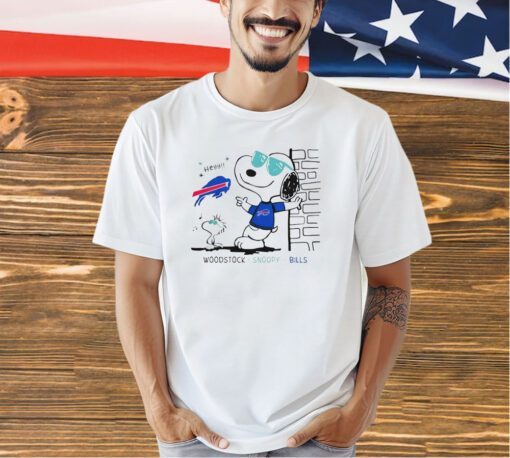 Woodstock and Snoopy Buffalo Bills for sports fan T-shirt