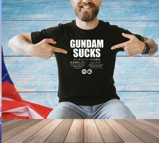 Gundam sucks 11 languages edition parody T-shirt