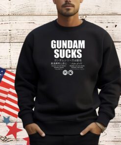 Gundam sucks 11 languages edition parody T-shirt