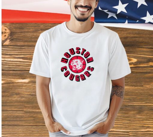 Houston Cougars logo basketball T-shirt