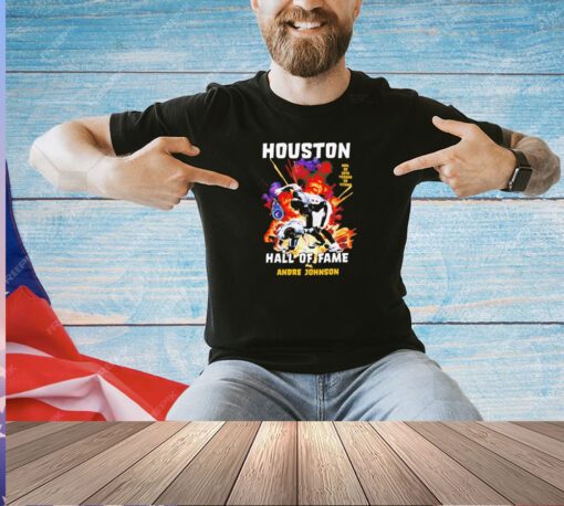 Houston Texans vs. Tennessee Titans Houston hall of fame Andre Johnson T-shirt