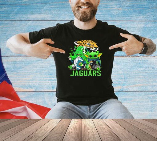 Jacksonville Jaguars Baby Yoda Happy St.Patrick’s Day Shamrock T-Shirt