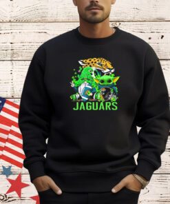 Jacksonville Jaguars Baby Yoda Happy St.Patrick’s Day Shamrock T-Shirt