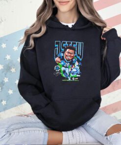 Jonathan Stewart player cartoon signature T-shirt