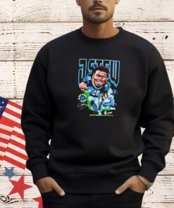 Jonathan Stewart player cartoon signature T-shirt