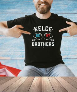 Kelce brothers Travis Kelce and Jason Kelce helmet T-shirt