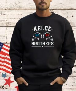 Kelce brothers Travis Kelce and Jason Kelce helmet T-shirt