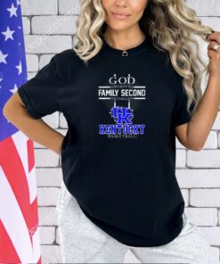 Kentucky Wildcats God first family second then Kentucky basketball T-shirt