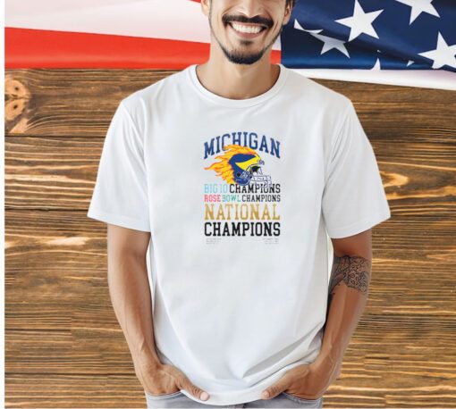 Michigan Big Ten Rose Bowl National Champions Barstool T-Shirt