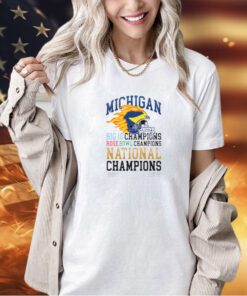 Michigan Big Ten Rose Bowl National Champions Barstool T-Shirt