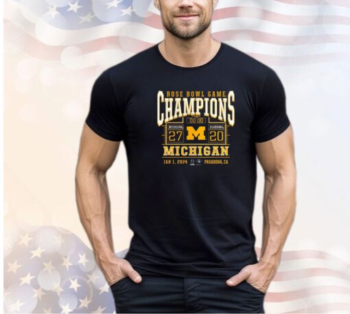 Michigan Wolverines Playoff 2024 Rose Bowl Champions Score shirt