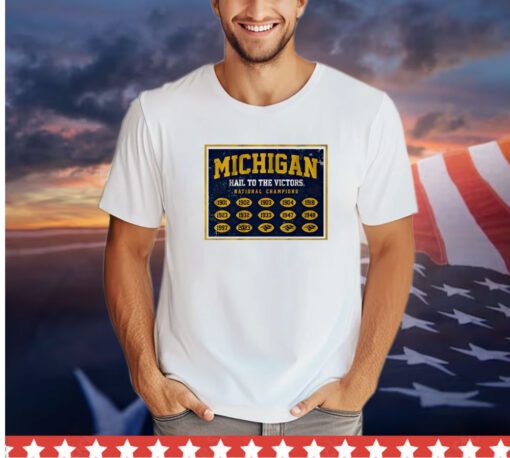 Michigan Wolverines national champs banner shirt
