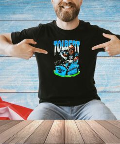 Mike Tolbert player cartoon signature T-shirt