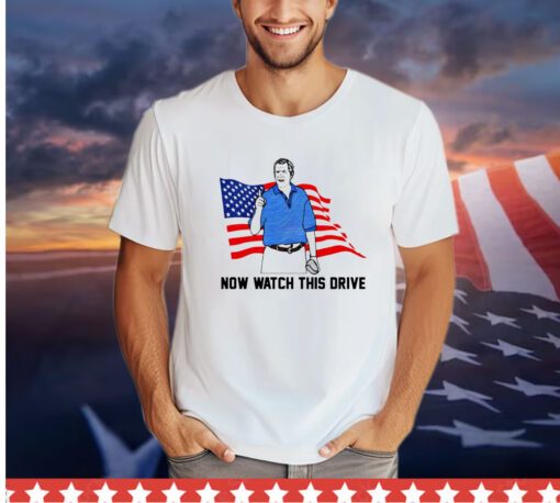 Official George W. Bush now watch this drive USA flag shirt