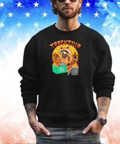 Raccoon with a dumpter fire trashzilla vintage shirt