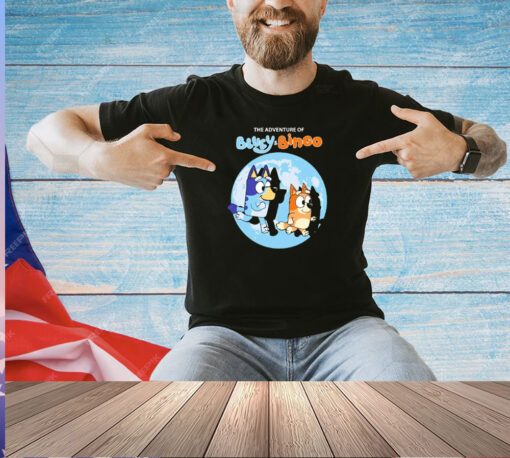 The Adventure of Bluey and Bingo cartoon T-shirt