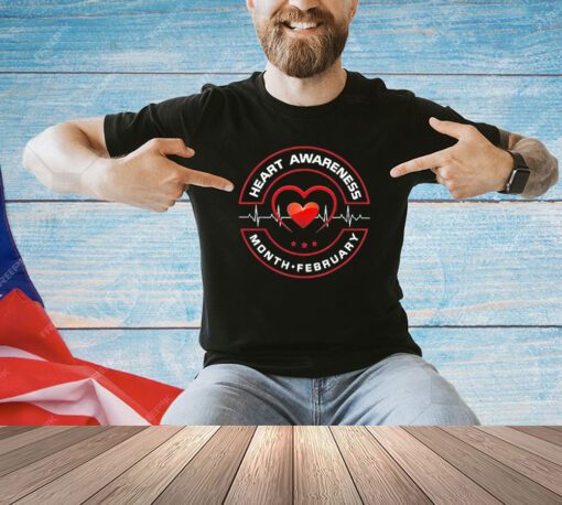 Heart disease awareness month february shirt