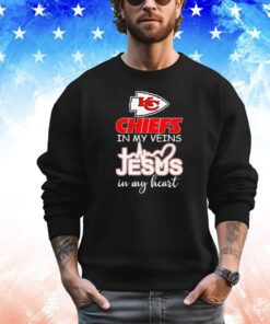 Kansas City Chiefs in my veins Jesus in my heart shirt