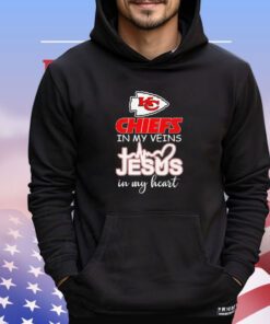 Kansas City Chiefs in my veins Jesus in my heart shirt
