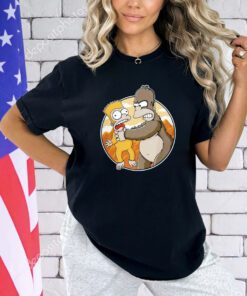 King Kong and Baby Kong X Homer Simpson and Bart Simpson Why you Little Kong mashup shirt