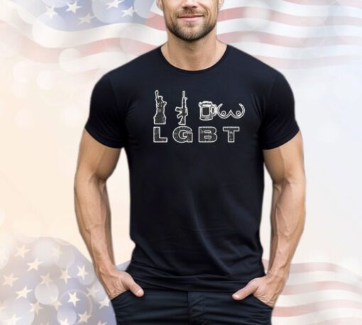 LGBT Liberty gun beer tits shirt