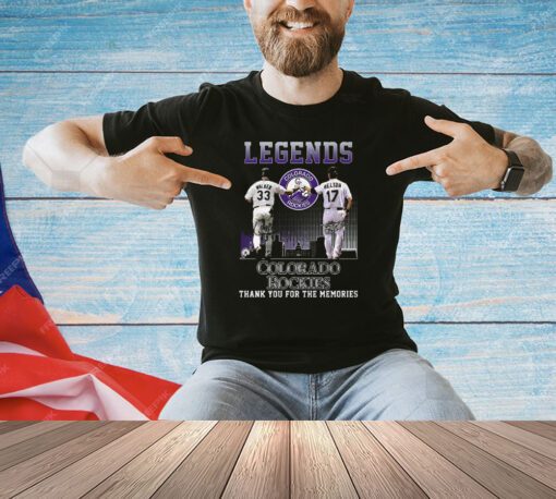 Legends Colorado Rockies Walker And Helton Thank You For The Memories T-Shirt