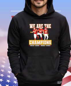Patrick Mahomes Travis Kelce Isiah Pacheco Kansas City Chiefs we are the champions shirt