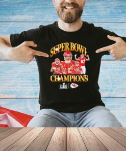 Patrick Mahomes & Travis Kelce Kansas City Chiefs Super Bowl LVIII Champions Retro shirt