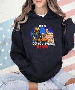 Yautja and Giorgio Tsoukalos enjoying a beer together bro do you even alien shirt