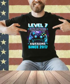 7th Birthday Gamer 7 Years Old Funny Bday Boy Seven Son T-Shirt